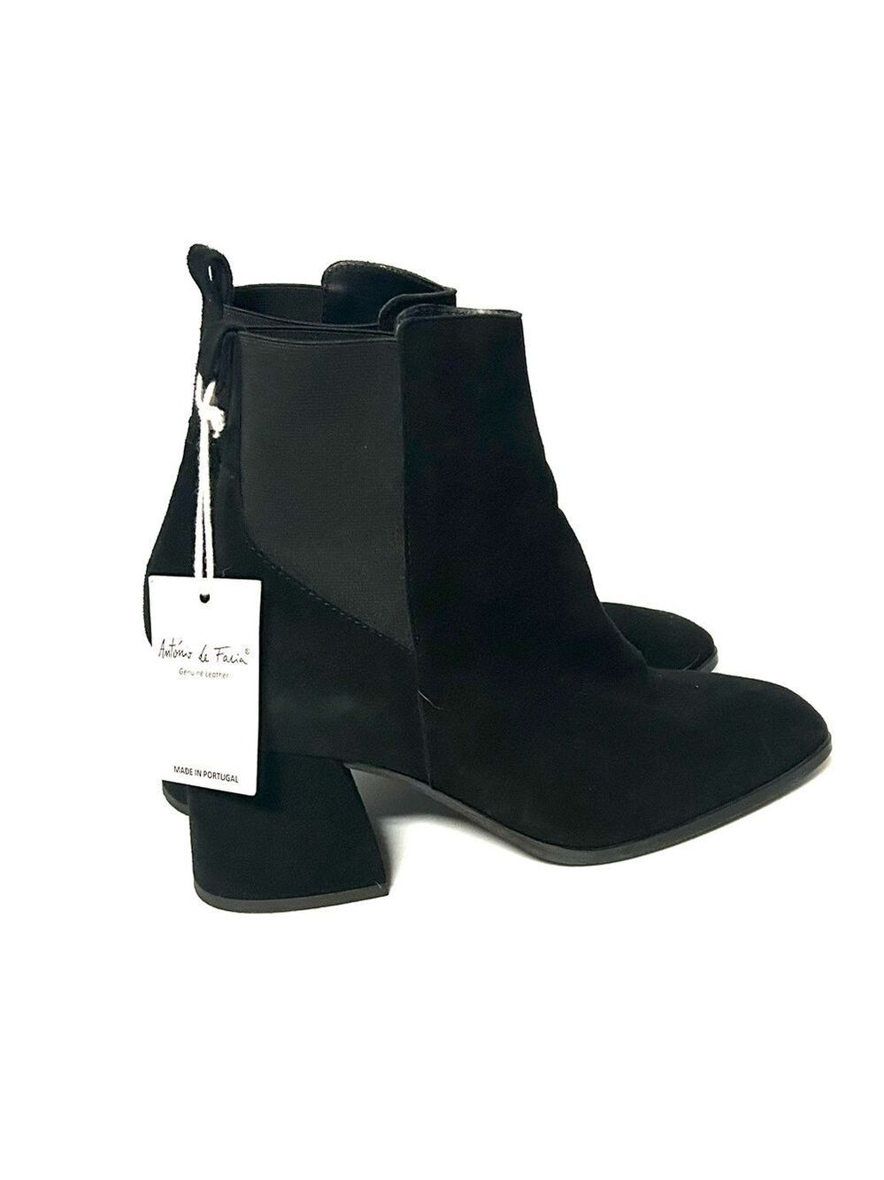 Antonio de Faria Black Suede Boots Ankle Boots made in Portugal Size 8 NWT - Picture 4 of 9